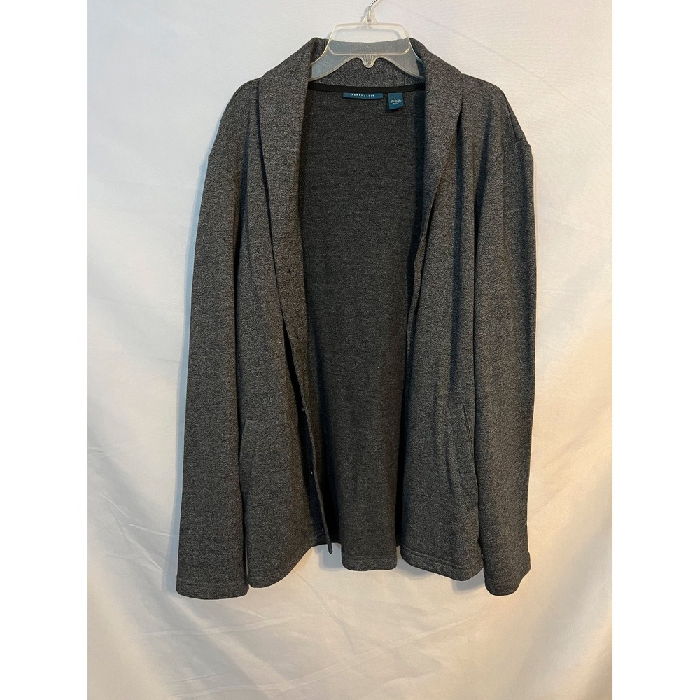 Perry Ellis Men's Shawl Collar Button-Front Cardigan Blazer Heather Gray Size L